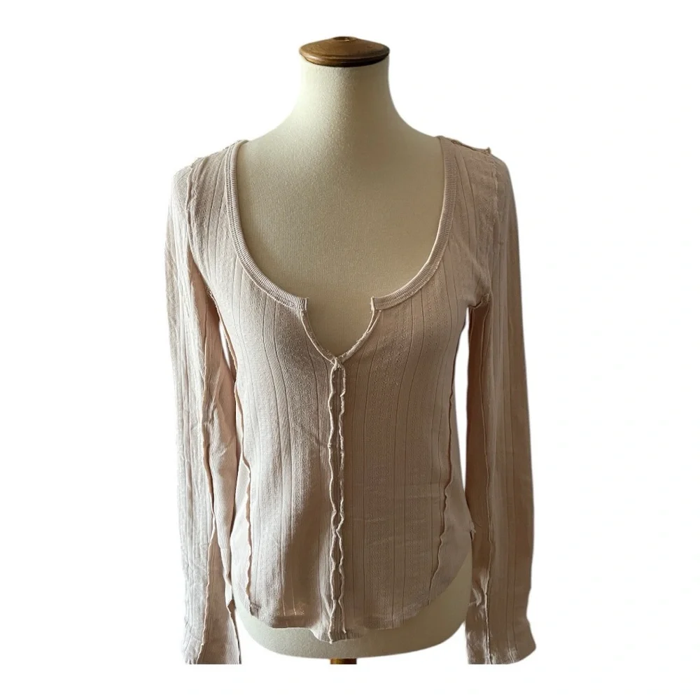 #066, free people, long sleeve tee, size L, NWT
